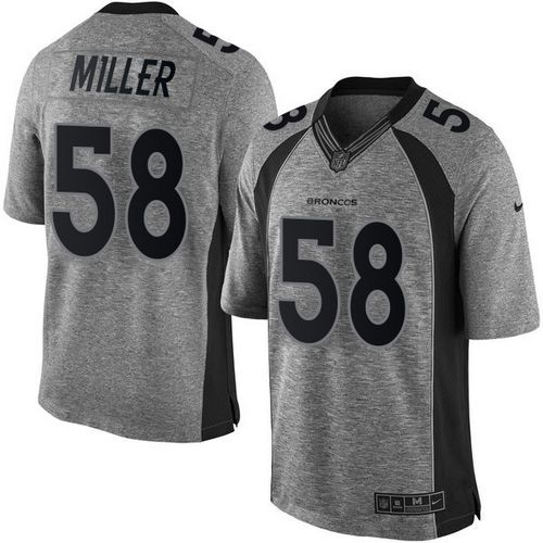 Nike Broncos #58 Von Miller Gray Men's Stitched NFL Limited Gridiron Gray Jersey - Click Image to Close
